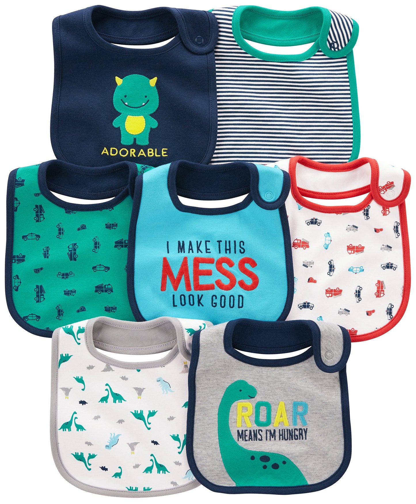 Simple Joys By Carter'S Baby 7-Pack Teething Bibs, Blue, One Size