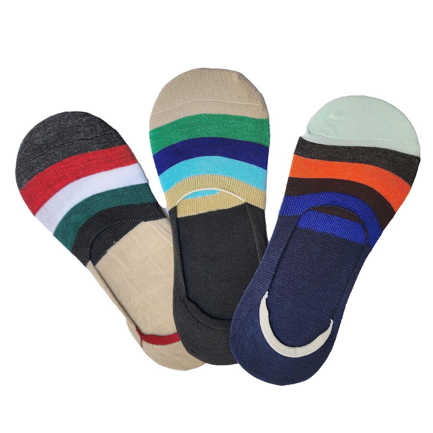 Queery Men Cotton No Show Invisible Loafer Socks Pack Of 3 D3