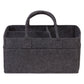 Sammy & Lou Collapsible Charcoal Gray Felt Storage Caddy, Divided Design To Keep Diapers, Wipes And Changing Items Organized, Tw