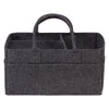Sammy & Lou Collapsible Charcoal Gray Felt Storage Caddy, Divided Design To Keep Diapers, Wipes And Changing Items Organized, Tw