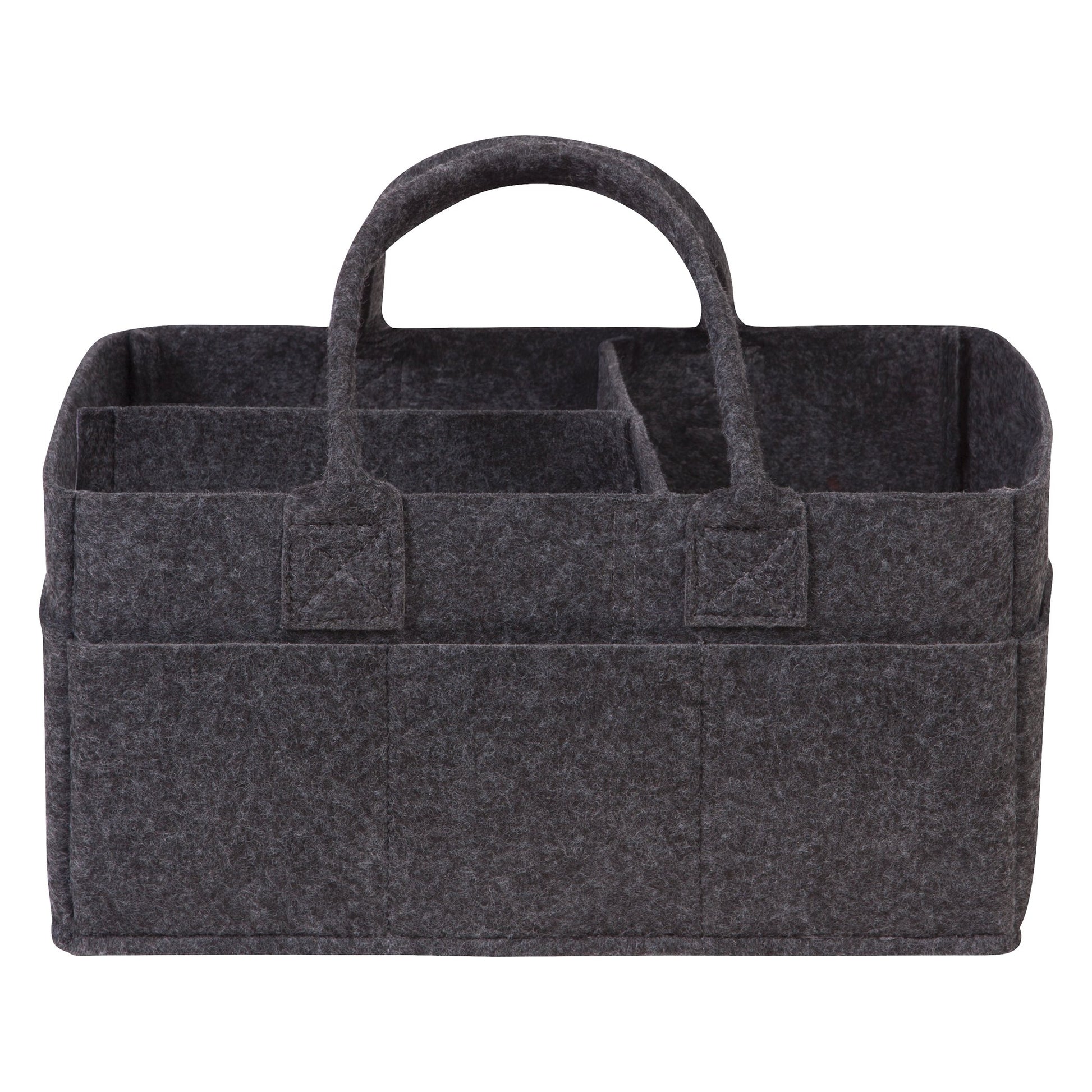 Sammy & Lou Collapsible Charcoal Gray Felt Storage Caddy, Divided Design To Keep Diapers, Wipes And Changing Items Organized, Tw