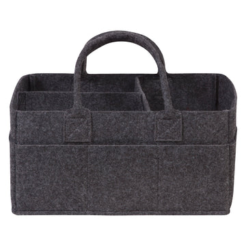 Sammy & Lou Collapsible Charcoal Gray Felt Storage Caddy, Divided Design To Keep Diapers, Wipes And Changing Items Organized, Tw