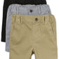 The Children'S Place Baby Boys And Toddler Stretch Chino Shorts, Black/Fin Gray/Flax 3-Pack, 9-12 Months Us