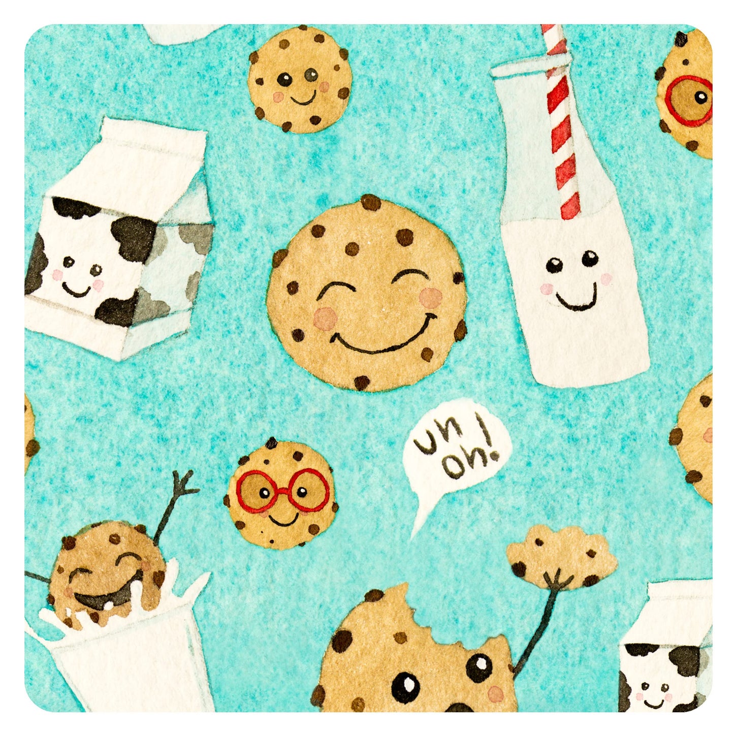 Bapronbaby Cookies & Milk Splash Mat - Waterproof Catch-All For Under High Chairs, Floors, Tables, Playtime Or Arts & Crafts - M
