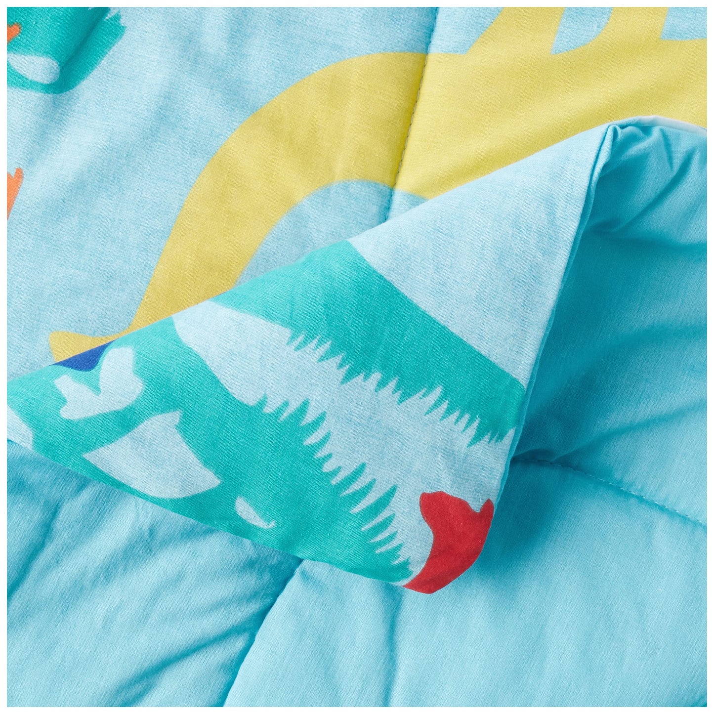 Dream Factory - 2D742300Mu Dinosaur Comforter Set, Toddler, Blue/Green/Multicolor/Orange/Red/White