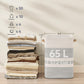Nunsino Laundry Hamper,Laundry Basket With Leather Handles,Woven Storage Basket For Toys,Pillows,Blankets,Clothes,Grey&White