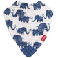 Nuby Reversible 100% Natural Cotton Muslin 3 Piece Teething Bib, Grey/Red/Blue, Arrows/Red Stripes/Elephants