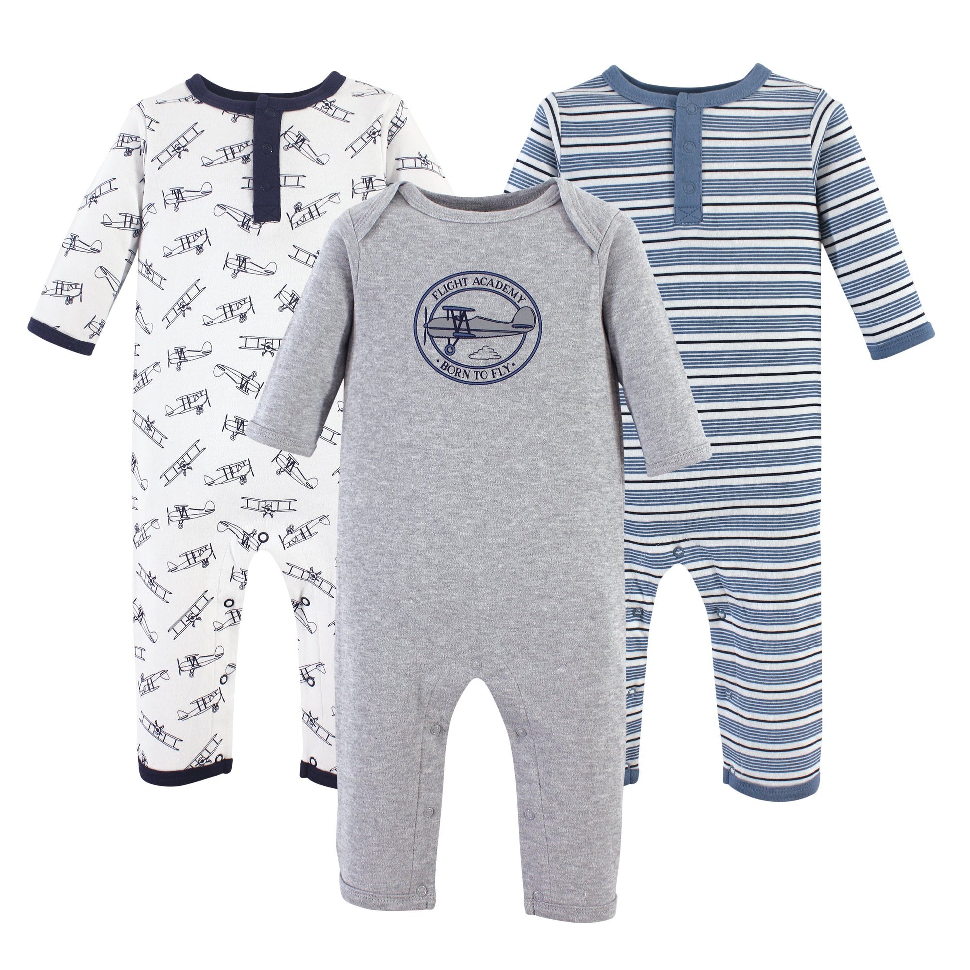 Hudson Baby Unisex Baby Cotton Coveralls Aviation, 0-3 Months