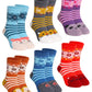 Children'S Winter Warm Wool Solid Color Socks Kids Boy Girls Thermal Crew Socks 6 Pairs (6 Pairs Snowflake Animal, 8-12 Years)