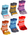 Children'S Winter Warm Wool Solid Color Socks Kids Boy Girls Thermal Crew Socks 6 Pairs (6 Pairs Snowflake Animal, 8-12 Years)