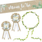 R HORSE 5Pcs Neutral Burlap Mom to Be Sash Dad to Be Pin Baby Shower Decorations, Eucalyptus Pregnant Mom Sash Corsage Pin and F