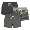 Gerber Baby Boy'S Toddler 3-Pack Pull-On Knit Shorts, Green Camo, 3-6 Months