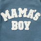 Newborn Baby Boy Romper Waffle Coming Home Outfits Mama'S Boy Letter Jumpsuit+Hat+Gloves 3Pcs Clothes Set (Dove Blue, 1-3M)