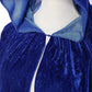 Diffly 39' Kids Velvet Hooded Cape Unisex Halloween Cloak For Devil Witch Wizard Halloween Christmas Cosplay (Blue)