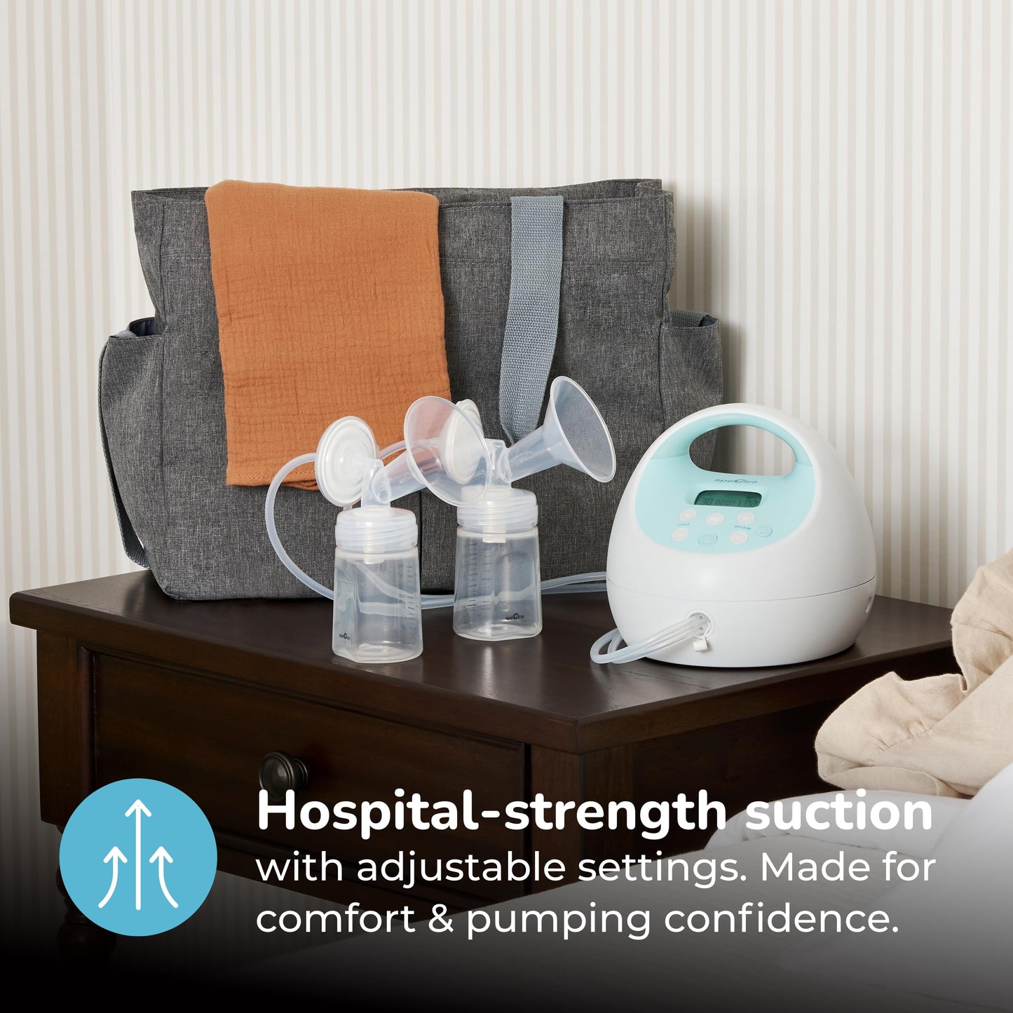 Spectra Baby S1 Plus Premier Rechargeable Breast Pump With Grey Tote Premium Accessory Kit - 28 Mm