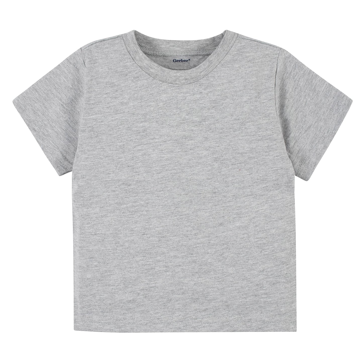 Gerber Baby Toddler 5-Pack Solid Short Sleeve T-Shirts Jersey 160 Gsm, Heather Grey, 12 Months
