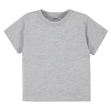 Gerber Baby Toddler 5-Pack Solid Short Sleeve T-Shirts Jersey 160 Gsm, Heather Grey, 12 Months