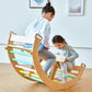 Avenlur Bailis Ultimate 3-In-1 Playset For Kids - Seesaw, Climbing Arch And Rocker - Waldorf And Montessori Climbing Toy For Chi