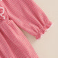 Doisbetthsay Baby Girl Romper Long Sleeve Jumpsuit Hearts Infant Newborn Clothes My First Valentines Baby Girl Outfit (Santa Red