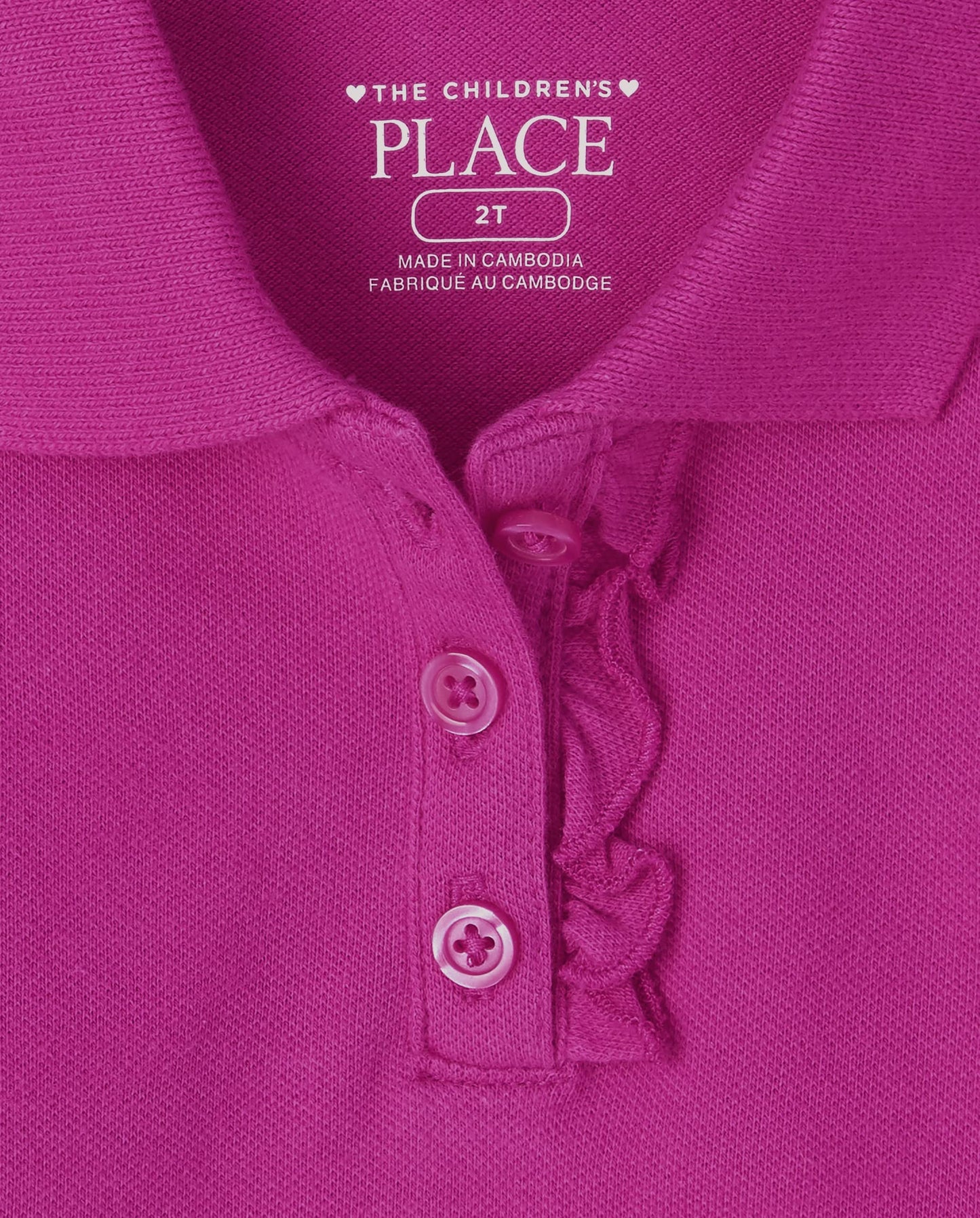 The Children'S Place Baby Girls And Toddler Girls Long Sleeve Ruffle Pique Polo, Aurora Pink, 5T