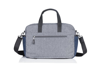 Twelvelittle Unisex Two-Tone Satchel Diaper Bag - Grey/Navy