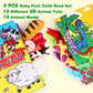 Vanmor 2 Pack Baby Cloth Books, High Contrast Sensory Crinkle Toys for 0-6 Months Infants, Soft Tummy Time Travel Essentials, fo