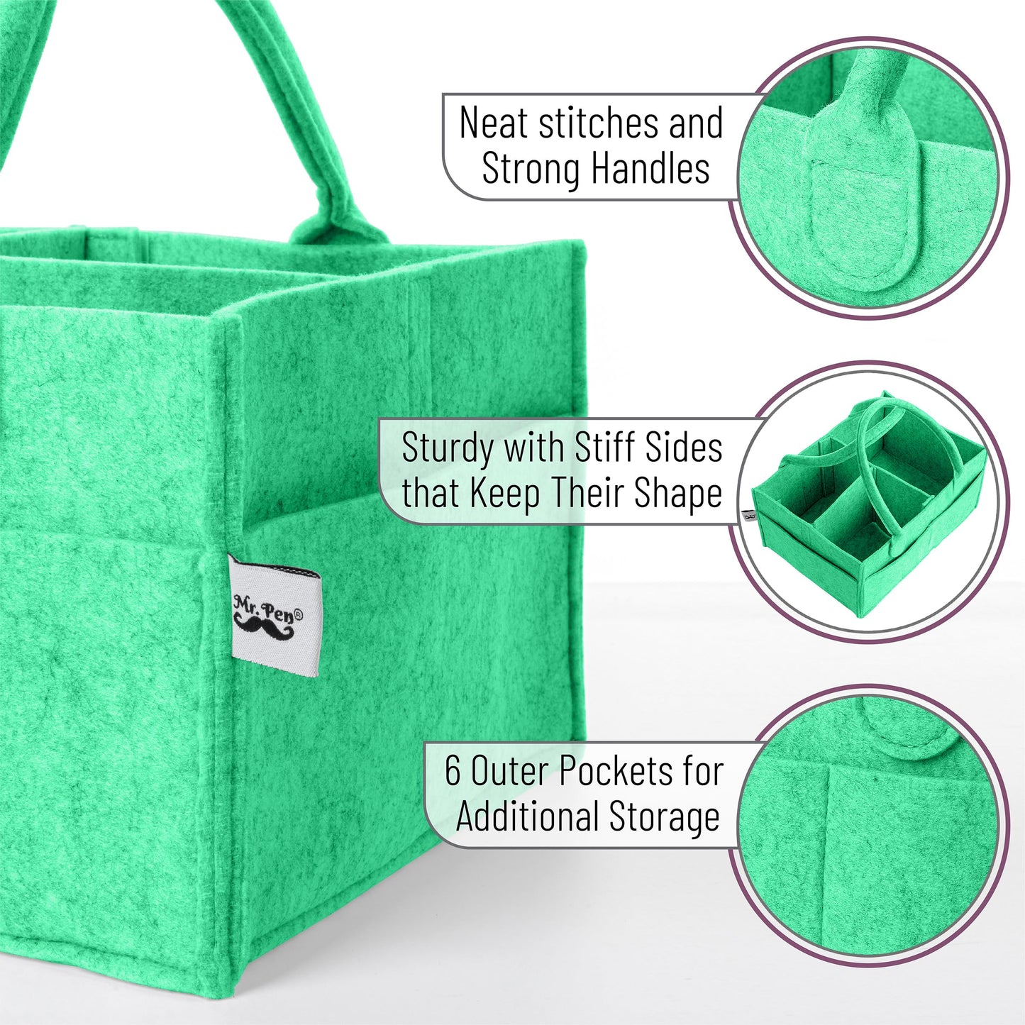 Mr. Pen- Baby Diaper Caddy Organizer, Green, Baby Organizer, Car Diaper Caddy, Baby Caddy Organizer, Portable Diaper Caddy, Diap