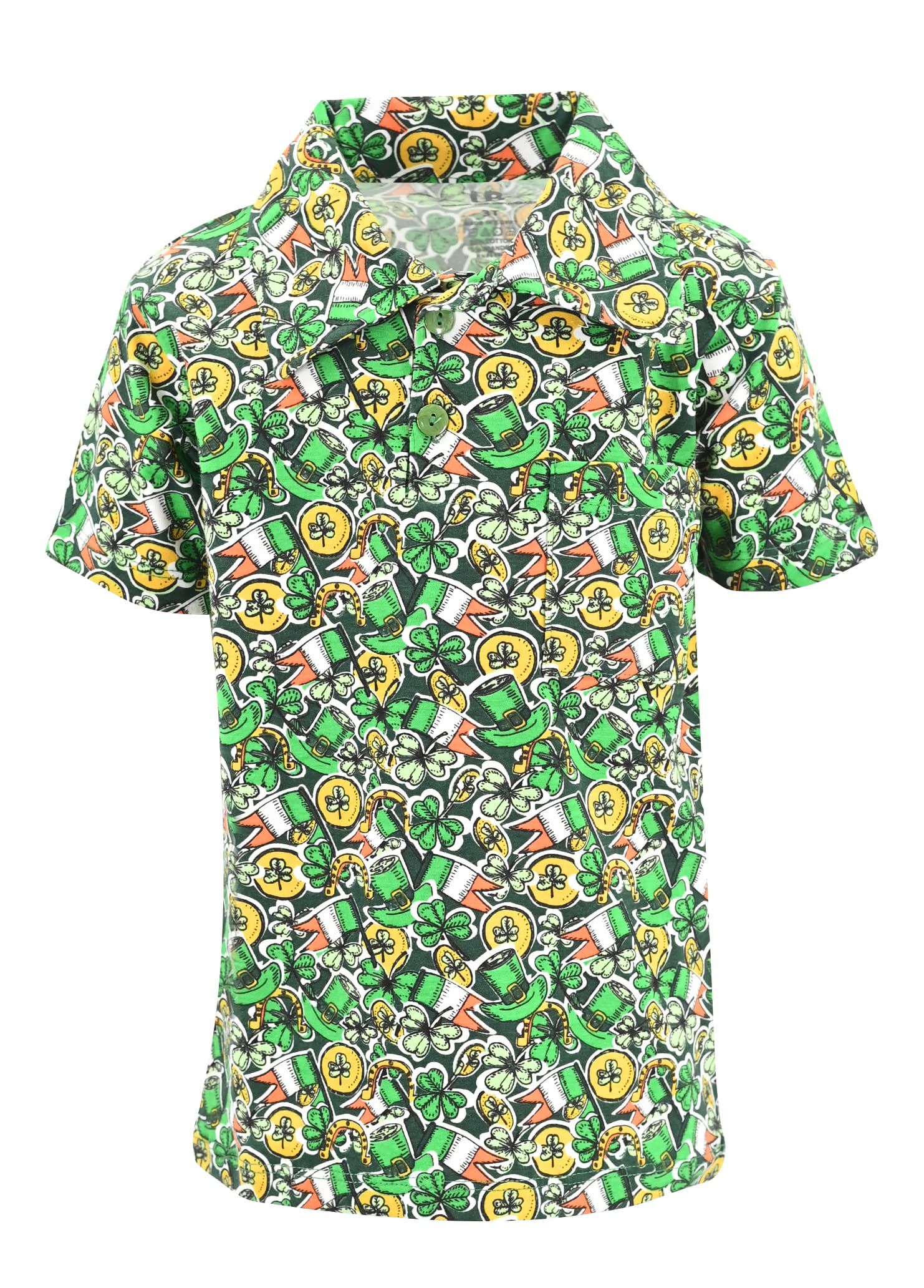 Unique Baby Boys St Patricks Day Irish Coin Polo Shirt (10Y, Green)