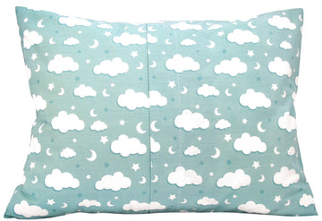 Toddler Pillowcase 13X18 - Moon Child Pillow Case, Cotton Toddler Pillowcase Star, Gray Star Travel Pillow Case Cover - Green Cl