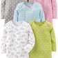 Simple Joys By Carter'S Baby 5-Pack Long-Sleeve Bodysuit, Grey/Pink/Lime/Blue, 6-9 Months
