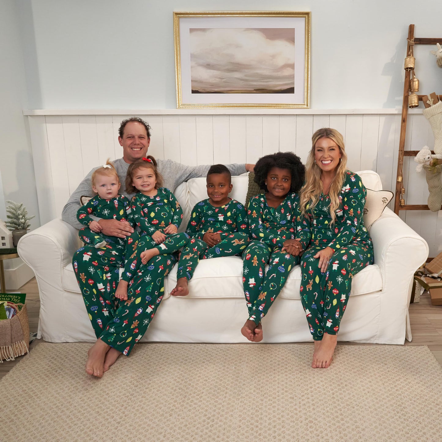 Gerber Unisex Baby Men'S 2-Piece Holiday Family Matching Pajamas, Ornaments