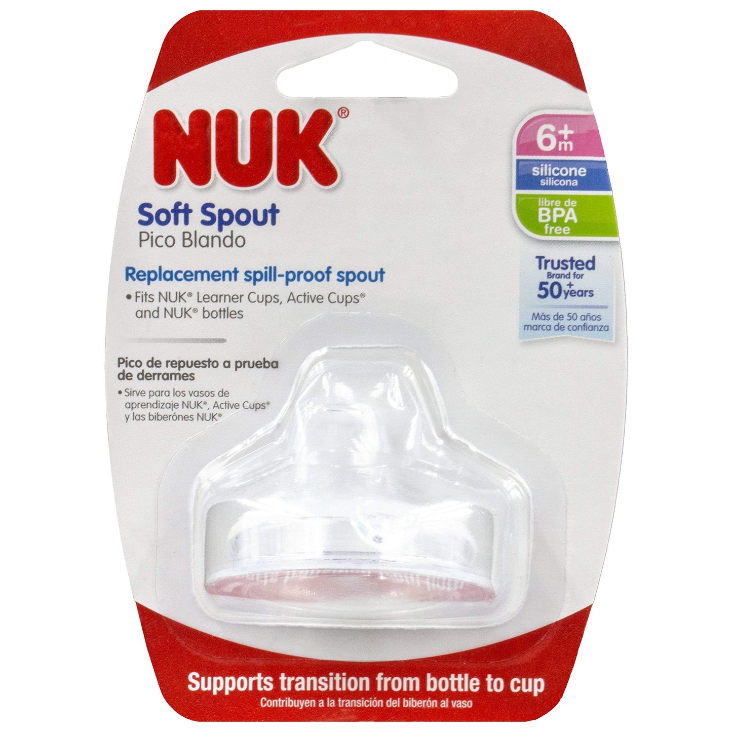 Nuk Replacement Silicone Spout, Clear, Pack Of 1