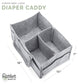Parker Baby Diaper Caddy - Nursery Storage Bin And Car Organizer For Diapers And Baby Wipes - Gray, Large