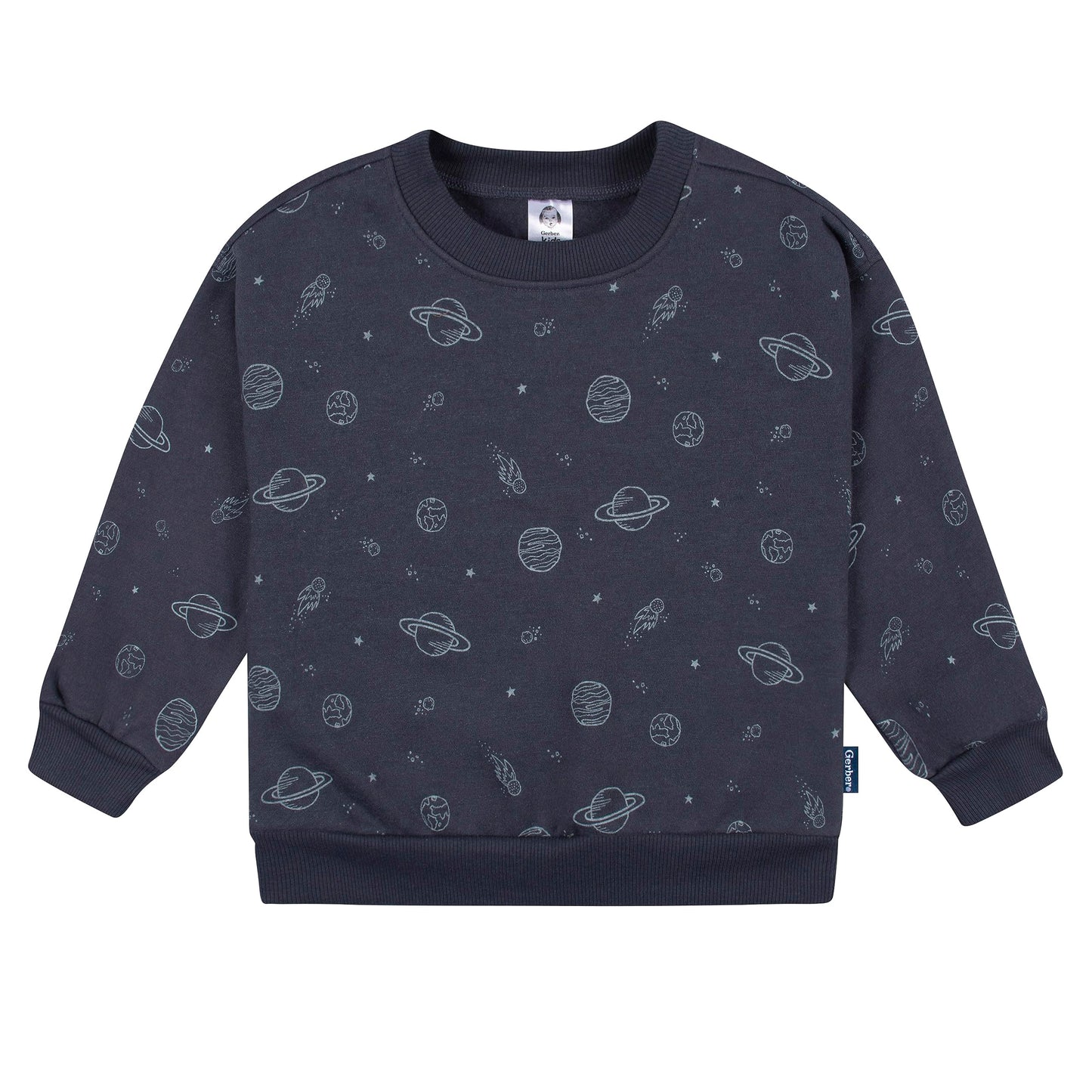 Gerber Baby Boys Toddler 2-Piece Fleece Sweatshirt And Jogger Set, Navy Space, 2T