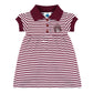 College Baby Striped Game Day Polo Dress With Bloomer - Montana Grizzlies Logo - Maroon/White - 0-3 Months