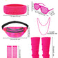 Somsoc 13 Pieces Kids 80S Costume Accessories Set Girl'S 80S Cosplay T-Shirt Tutu Outfit Headband Necklace Gloves Leg Warmer