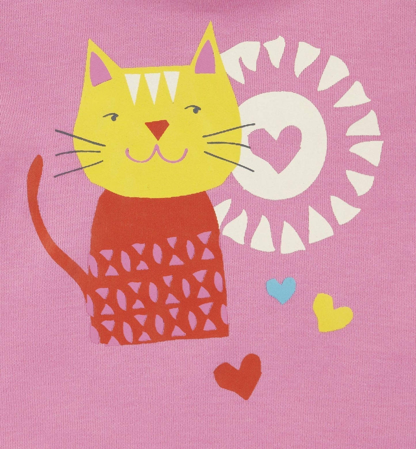 Zutano Baby Girls' Pretty Kitty L/S Fitted Tee - Hot Pink - 12 Months