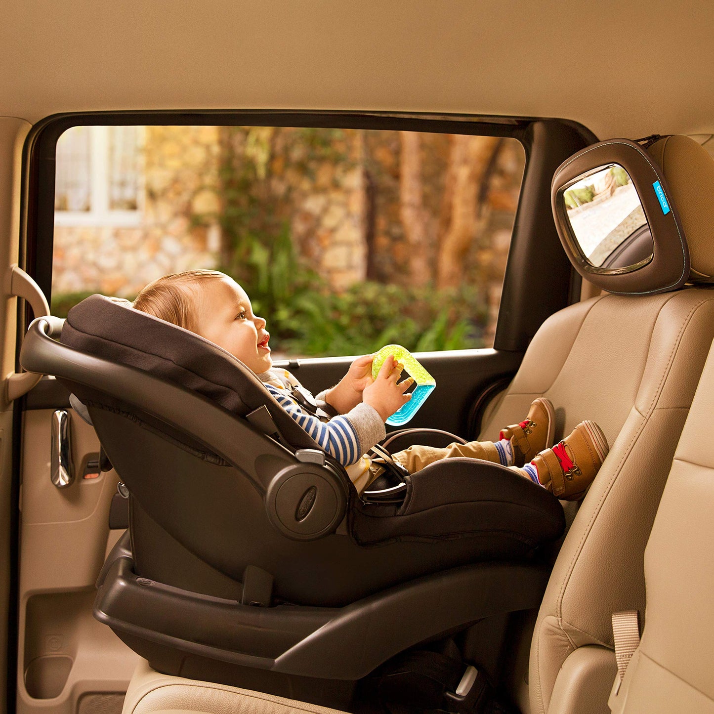 Munchkin Brica Baby In-Sight Car Mirror, Crash Tested And Shatter Resistant, Dark Grey