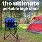ciao! baby Portable High Chair for Travel, Fold Up High Chair with Tray, Blue