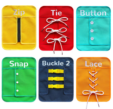 Craftstory Busy Board Montessori Toys for Toddler Boys Girls Birthday Gifts, 6 Sensory Basic Life Skills Dressing, Fine Motor Sk