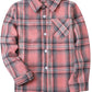 Sangtree Boys Long Sleeves Flannel Plaid Button Down Shirt Tops Pink Plaid, 12-18 Months = Tag 80