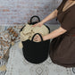 Xuanguo Black Cotton Rope Laundry Basket Hamper For Clothes Woven Storage Basket For Living Room Bedroom Boho Tall Rope Baskets
