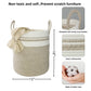 Xuanguo Cotton Rope Laundry Basket Hamper For Clothes Woven Storage Basket For Living Room Bedroom Boho Tall Rope Baskets For Bl