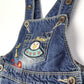 Kidscool Space Baby Boys Easy Diaper Changing Snap Legs Rockets Embroidered Denim Overalls,Blue,9-12 Months