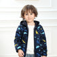 Feidoog Toddler Polar Fleece Jacket Hooded Baby Boys Girls Autumn Winter Long Sleeve Thick Warm Outerwear,Blue Dinosaur,1-2T