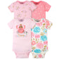 Gerber Baby Girls' 4-Pack Short Sleeve Onesies Bodysuits, Princess Pink, Newborn