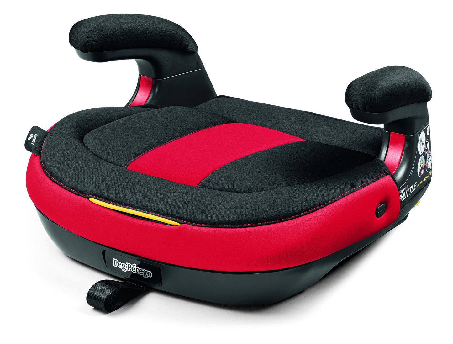 Peg Perego Viaggio Shuttle - Booster Car Seat - For Children From 40 To 120 Lbs - Made In Italy - Monza (Black & Red)