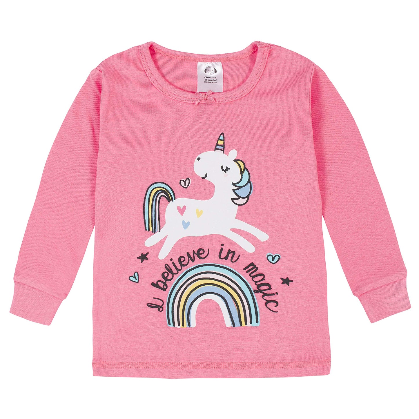 Gerberbaby Girlstoddler Snug Fit 4-Piece Pajama Setunicorn Magic Pink2T