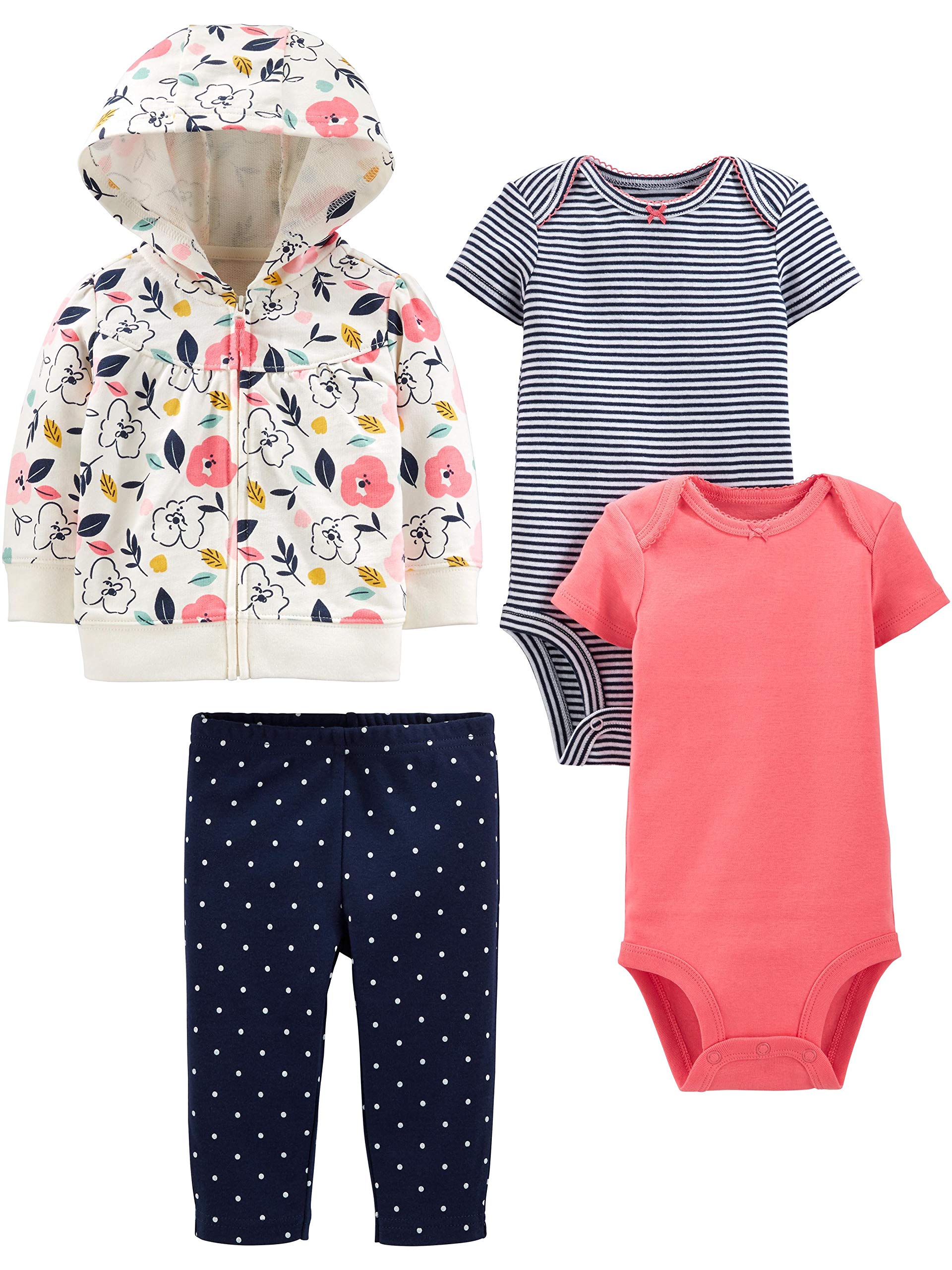 Simple Joys by Carters Baby Girls 4-Piece Jacket, Pant, and Bodysuit Set Pants, Floral, 18 Months
