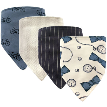 Hudson Baby Unisex Baby Cotton Bandana Bibs, Pocketwatch, One Size